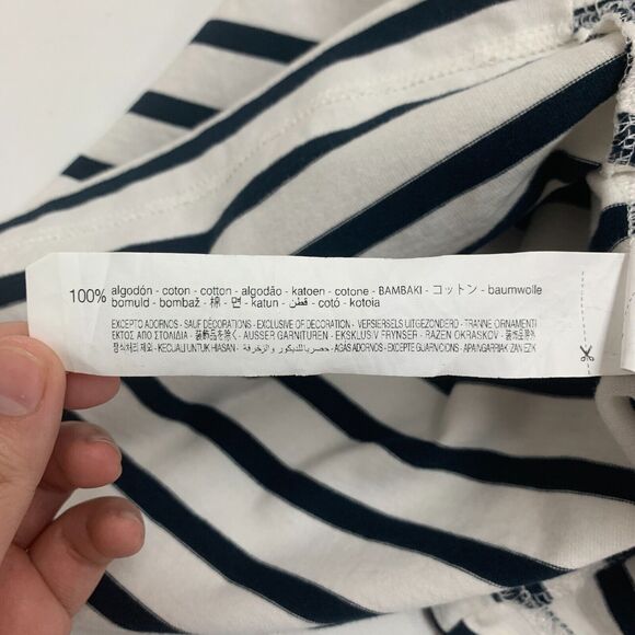 Zara Pinafore Stripe Midi Dress Womens M Medium Adjustable Wide Straps V Neck - Picture 10 of 13